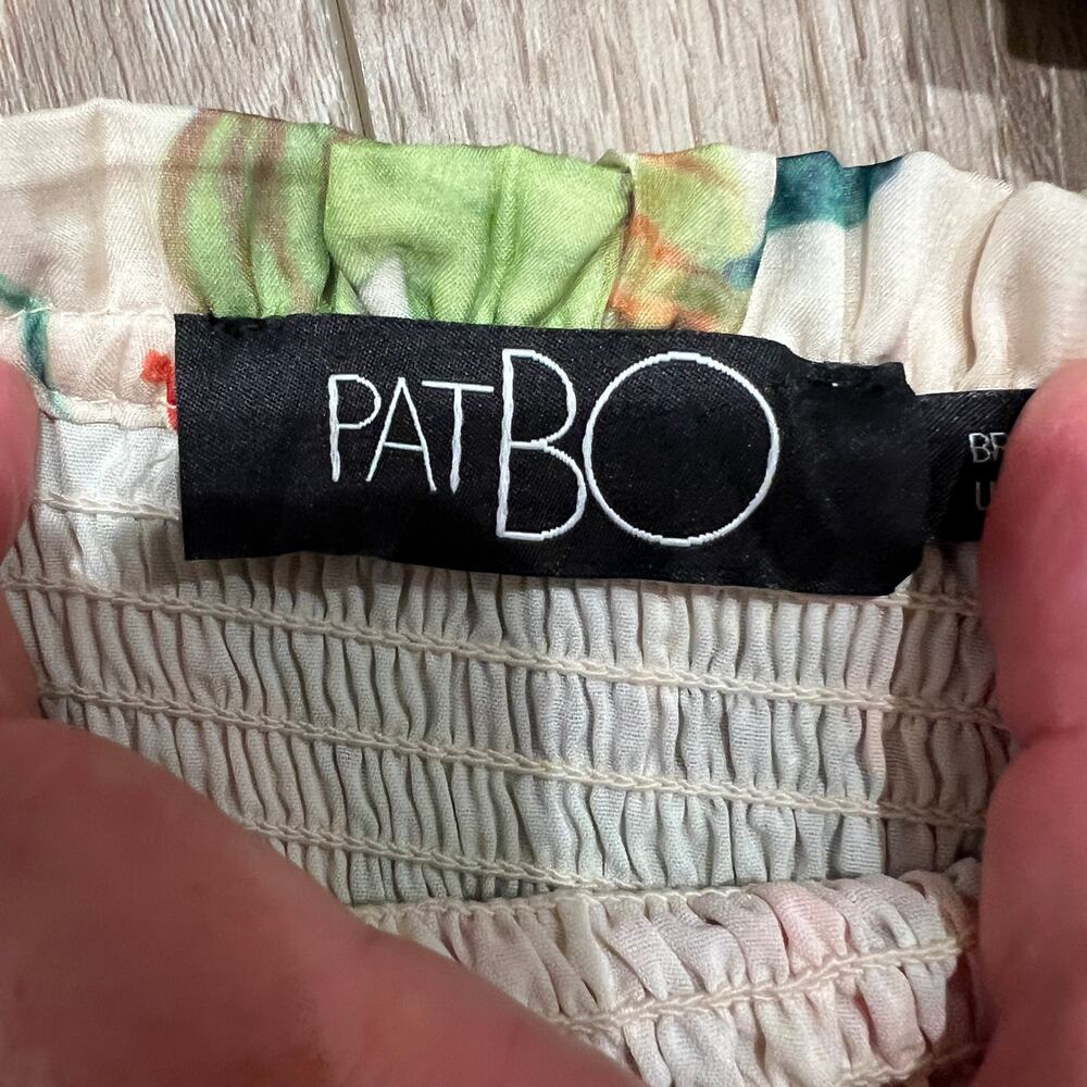 PATBO Women's Oasis Shirred Cropped Top Size 10 In Off White - Picture 7 of 9